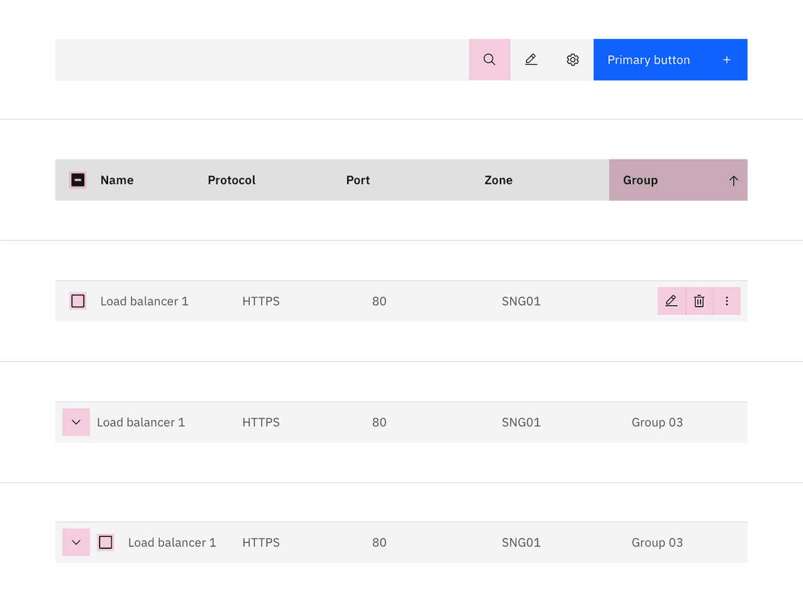 data table target areas